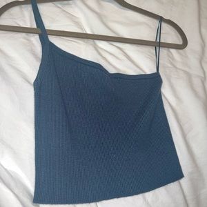 Kendall and Kylie - one shoulder top - medium - green / blue